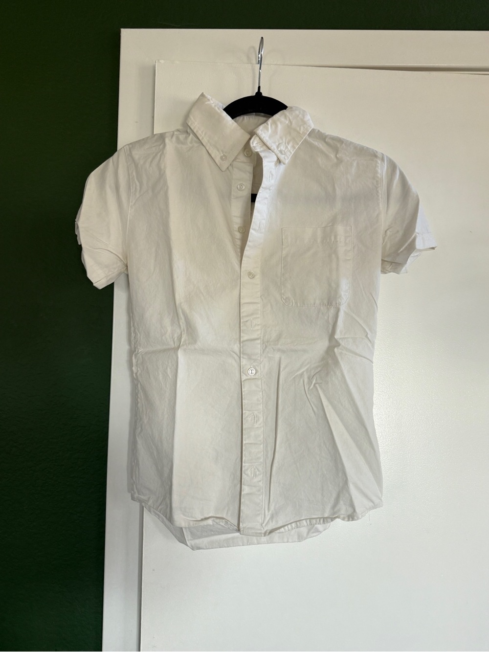American Apparel White Short-Sleeve Button-Down Shirt (runs large- more like XS)